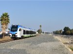 Car # 3401 heading away from San Bernardino Tippercanoe Station toward Redlands     